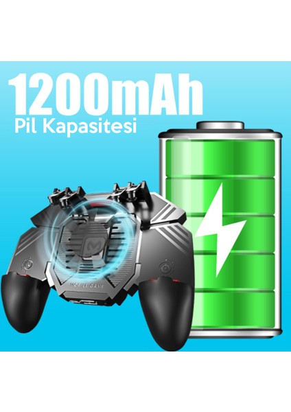 AK77 1200 Mah Fanlı Dört Tetık Mobıl Oyun Aparatı - Pubg(Or