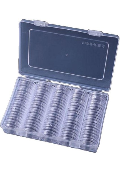 100X Madeni Para Kapsülleri Yuvarlak Madeni Para Plastik Para Kapları Paralar İçin (Yurt Dışından)