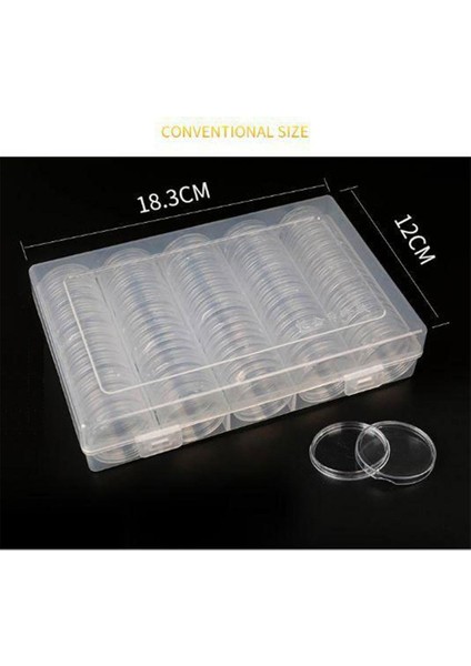 100X Madeni Para Kapsülleri Yuvarlak Madeni Para Plastik Para Kapları Paralar İçin (Yurt Dışından) modelleri