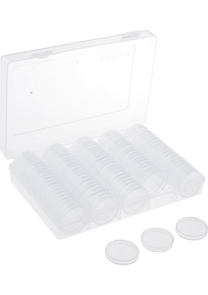 100 Adet Plastik Memorial Para Depolama Kapsülleri Kutu ile 27mm Toplayın (Yurt Dışından)