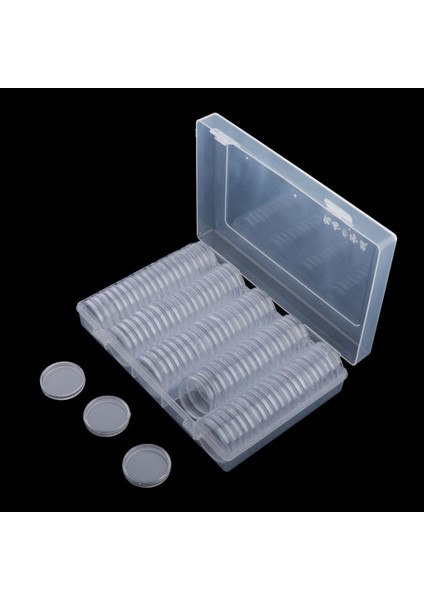 100 Adet Plastik Memorial Para Depolama Kapsülleri Kutu ile 27mm Toplayın (Yurt Dışından)