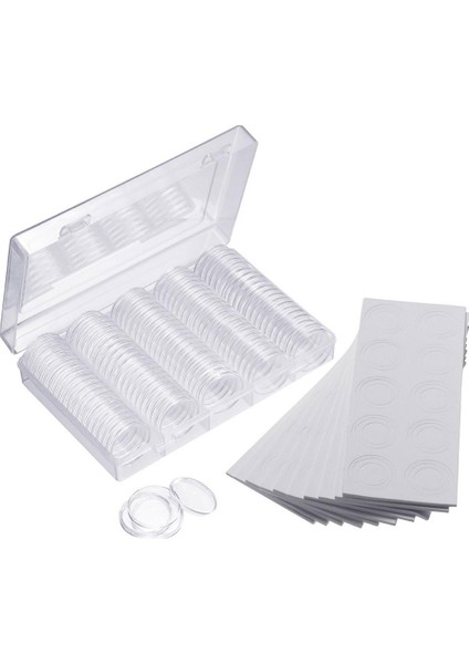 100X Yuvarlak Kapsül W/ 100X Eva Pad Beyaz Anlaşmak Bir Şefreli Para Sistemleri Kapalı (Yurt Dışından)