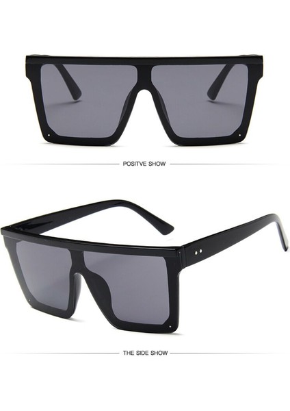 Kare Güneş Kadınlar Vintage Boy Güneş Gözlükleri Kadın Büyük Çerçeve Shades Lady UV400 (Yurt Dışından)
