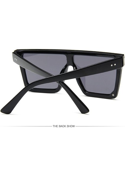 Kare Güneş Kadınlar Vintage Boy Güneş Gözlükleri Kadın Büyük Çerçeve Shades Lady UV400 (Yurt Dışından)