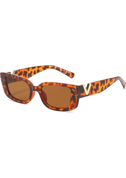 Retro Dikdörtgen Güneş Kadınlar Marka Tasarımcısı Vintage Küçük Çerçeve Güneş Gözlükleri Bayanlar Klasik Siyah Kare (Yurt Dışından)