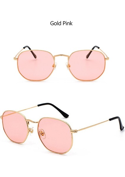 Güneş Gözlüğü Kare Poligon Güneş Gözlükleri Marka Tasarımcısı Retro Tonları Metal Çerçeve Gözlük Top UV400 (Yurt Dışından) modelleri