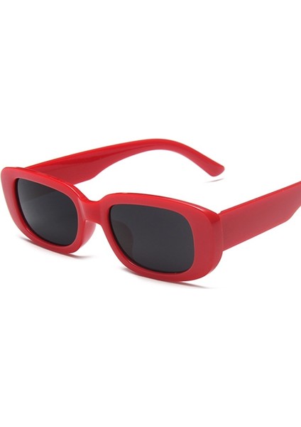 Vintage Güneş Gözlüğü Kadın Marka Tasarımcısı Retro Dikdörtgen Güneş Gözlükleri Kadın Ins Popüler Renkli Kare Gözlük (Yurt Dışından)