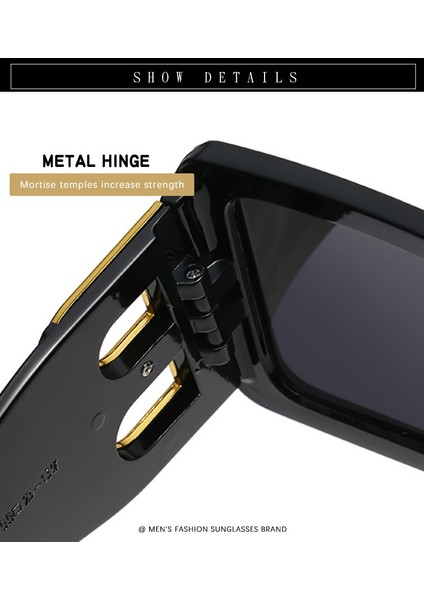 Moda Boy B Harfi Kare Lüks Trend Güneş Gözlüğü Kadın Erkek Retro Dikdörtgen Güneş Gözlüğü (Yurt Dışından) modelleri