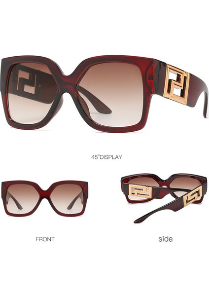 Gradyan Güneş Gözlüğü Serin Kadınlar Vintage Marka Tasarım Kare Güneş Gözlükleri Büyük Çerçeve (Yurt Dışından) fiyatları