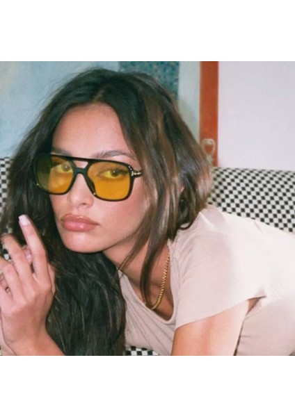 Vintage Kare Güneş Kadınlar Retro Marka Ayna Güneş Gözlükleri Kadın Siyah Sarı Moda Şeker Renkleri (Yurt Dışından) fiyatları