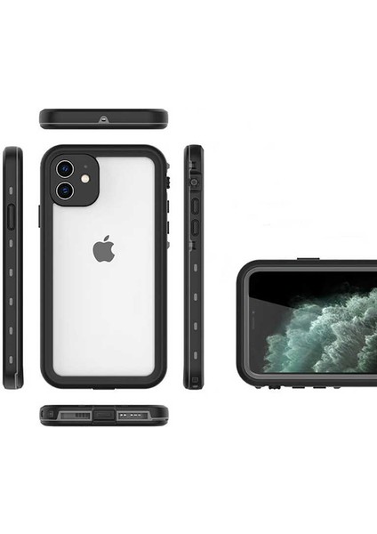 Apple iPhone 12 Uyumlu Kılıf Su Geçirmez 360 Derece Koruma Waterproof Telefon Kılıfı Kabı