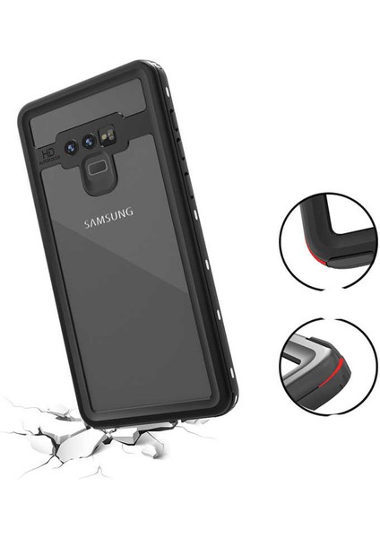 Samsung Galaxy Note 9 Uyumlu Kılıf Su Geçirmez 360 Derece Koruma Waterproof Telefon Kılıfı Kabı