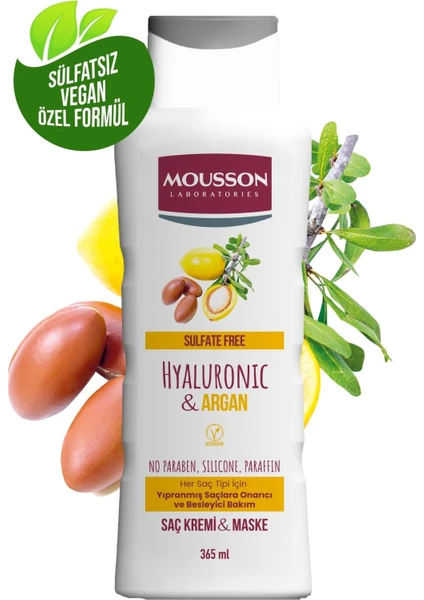 Hyalüronik Asit & Argan Içeren Onarıcı ve Besleyici Saç Bakım Krem ve Maskesi 365 ml