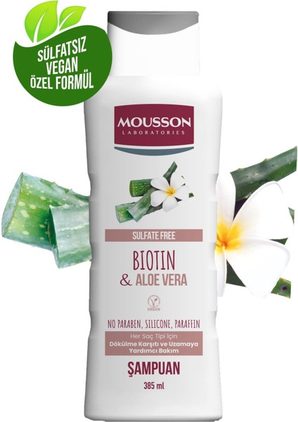 Biotin ve Aloe Vera Içeren Dökülme Karşıtı ve Uzamaya Saç Bakım Şampuanı 385 ml