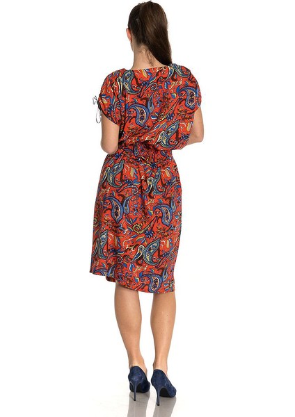 Omuz ve Bel Büzgülü Viskon Elbise fiyatları