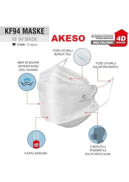 Ffp2 Premium Kore Tipi Ce-Iso Sertifikalı Tek Paketli Maske 10 Adet Turuncu