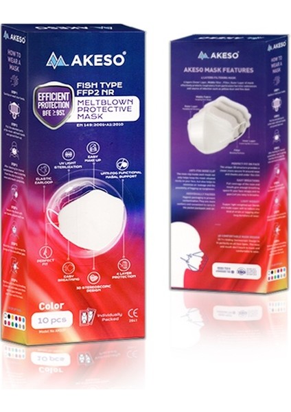 Ffp2 Premium Kore Tipi Ce-Iso Sertifikalı Tek Paketli Maske 10 Adet Turuncu