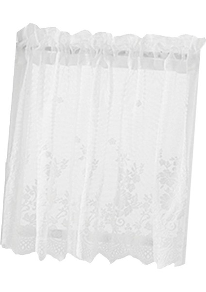 Dantel Katlı Cafe Yarım Perde Panel Kısa Valance 74X61 cm Beyaz (Yurt Dışından) fırsatları