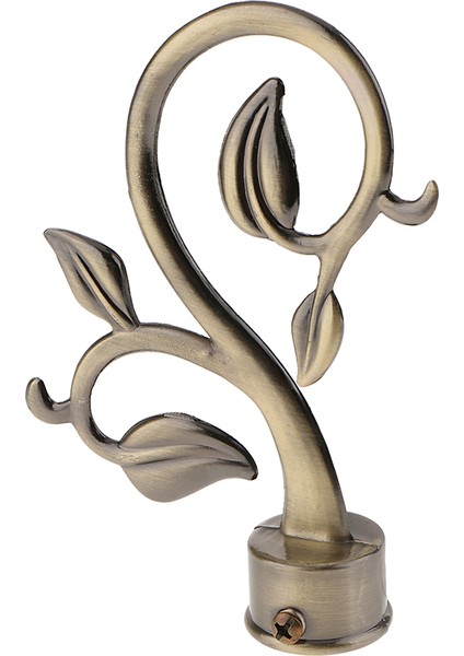 Pencere Perdesi Çubuk Uçları Finials Perdelik Kutup Dekoratif Kafaları Kapaklar Dia. 28 mm Yaprak- Bronz (Yurt Dışından)