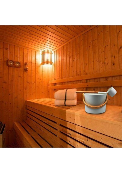 Retro Alüminyum Sauna Kova Namlu ile Laptle Kiti 5l (Yurt Dışından)