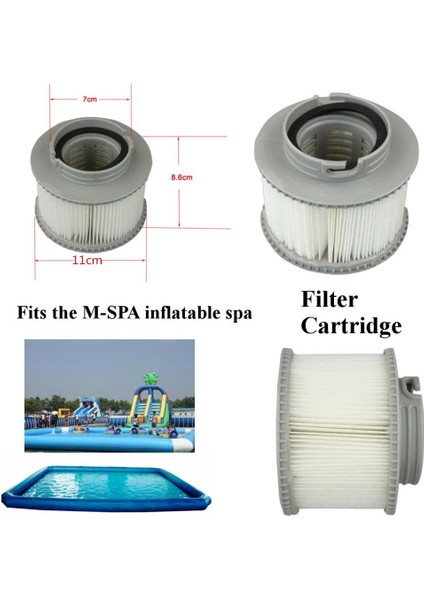 4 x Filtre Kartuşları Süzgeç Mspa Tüm Modeller Için Sıcak Küvet Spa Yüzme Havuzu 4 Adet (Yurt Dışından)