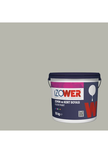 izower Zemin ve Kort Boyası – Gümüş 10 (18KG)
