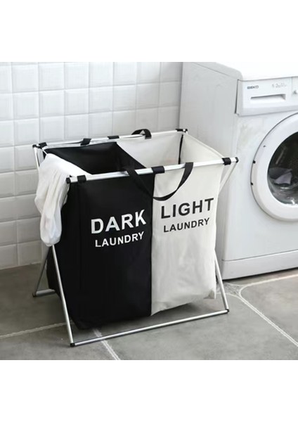 Çift Taraflı Çamaşır Sepeti - Siyah (Yurt Dışından) fiyatları