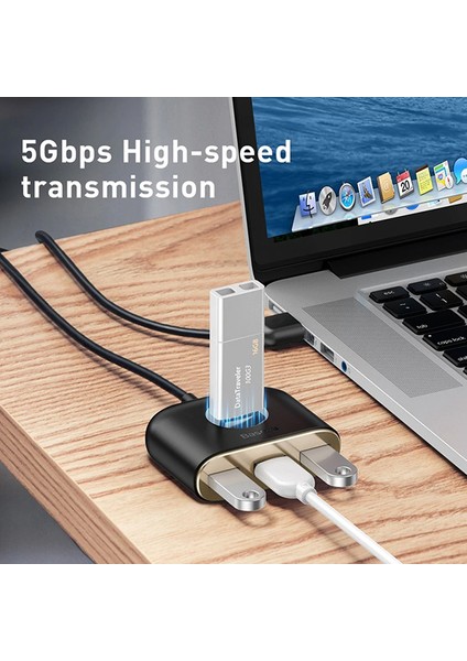 Square Round 4ın1 USB Hub Adaptör (Usb3.0 To Usb3.0*1 USB