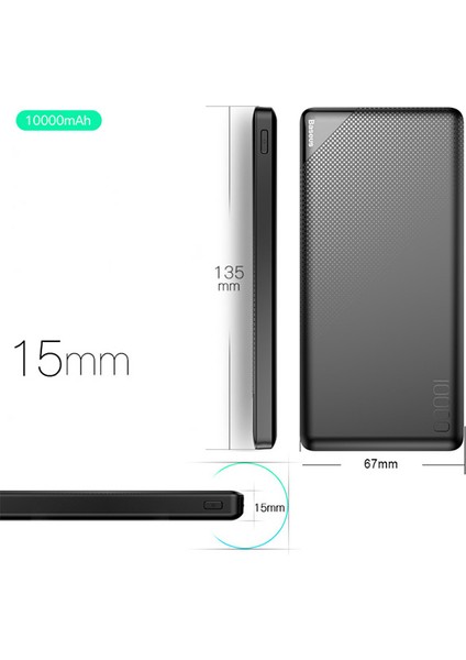 Mını Cu 10000MAH Harıcı Şarj Power Bank Çıft USB Çıkışlı