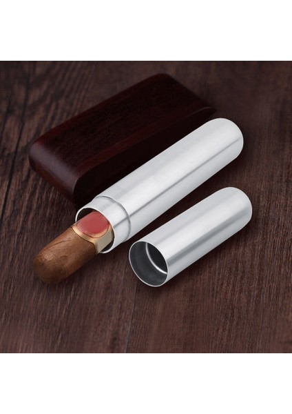 Nefis Kalınlaşmış Paslanmaz Çelik Puro Tüp Kutusu Silindirik Tek Taşınabilir Iş Metal Sigara Seti Hediye Butik (Yurt Dışından) fiyatları