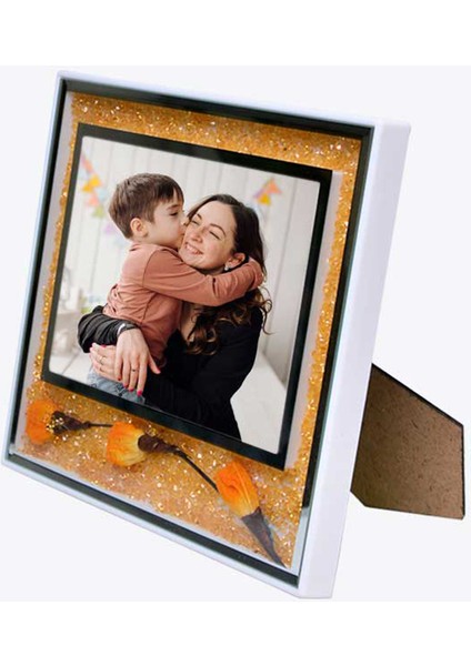 Anneler Günü ve Sevgililer Gününe Özel Güllü Fotoğraf Çerçevesi (17X19 Cm) modelleri