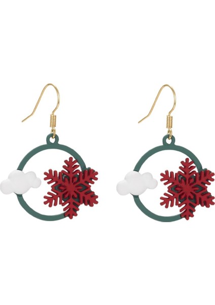 Yılbaşı Küpe Penguen Noel Hediyeler Takı Hayvanlar Festival Sunarlar Kar Tanesi Kulak Yüzükler Snating Snating Moda Parti Kadınlar Için - Kar Tanesi Bulut (Yurt Dışından)