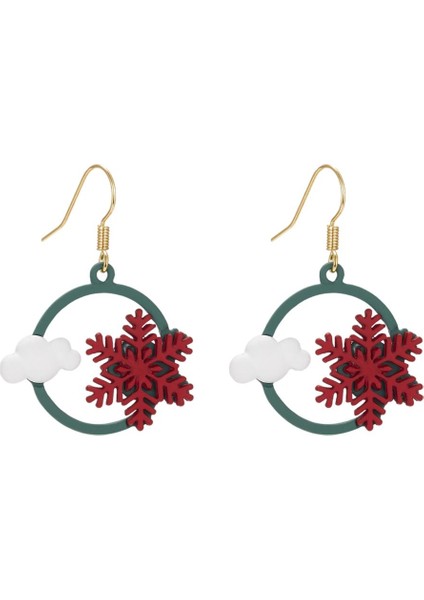 Yılbaşı Küpe Penguen Noel Hediyeler Takı Hayvanlar Festival Sunarlar Kar Tanesi Kulak Yüzükler Snating Snating Moda Parti Kadınlar Için - Kar Tanesi Bulut (Yurt Dışından)