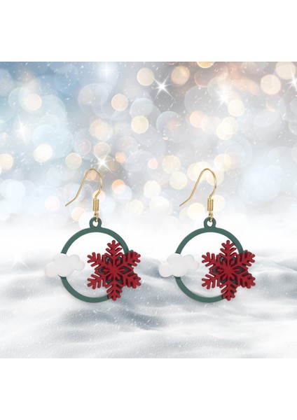 Yılbaşı Küpe Penguen Noel Hediyeler Takı Hayvanlar Festival Sunarlar Kar Tanesi Kulak Yüzükler Snating Snating Moda Parti Kadınlar Için - Kar Tanesi Bulut (Yurt Dışından)