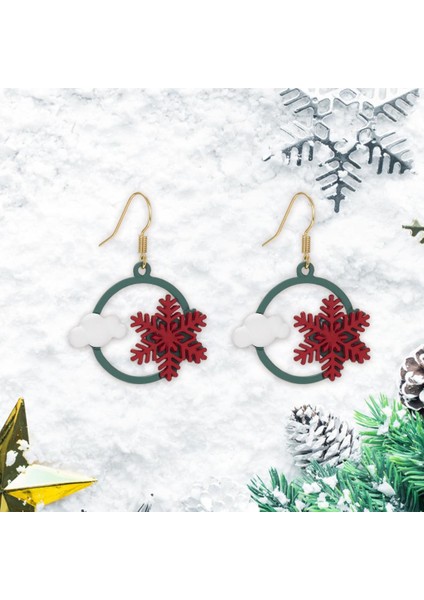 Yılbaşı Küpe Penguen Noel Hediyeler Takı Hayvanlar Festival Sunarlar Kar Tanesi Kulak Yüzükler Snating Snating Moda Parti Kadınlar Için - Kar Tanesi Bulut (Yurt Dışından)