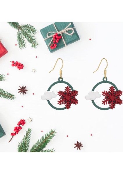 Yılbaşı Küpe Penguen Noel Hediyeler Takı Hayvanlar Festival Sunarlar Kar Tanesi Kulak Yüzükler Snating Snating Moda Parti Kadınlar Için - Kar Tanesi Bulut (Yurt Dışından)