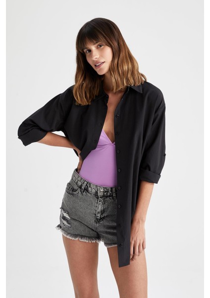 Fall in Love Regular Fit Pamuklu Plaj Gömleği W8241AZ22SM