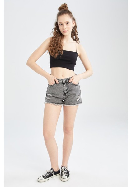 Coool Skinny Fit İp Askılı Pamuklu Crop Top U0358AZ22SM