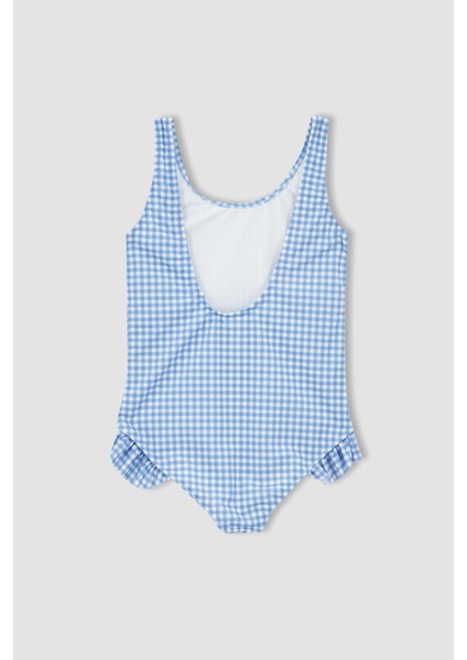 Kız Çocuk Pötikareli Fıfırlı Esnek Dokulu Mayo W7355A622SM fırsatları