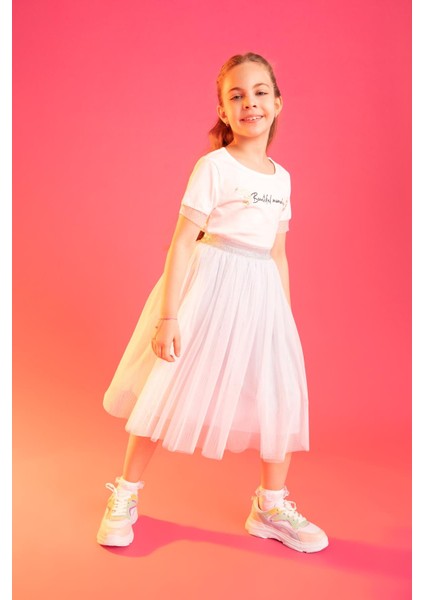 Kız Çocuk Regular Fit Esnek Belli Tül Tütü Etek X3860A622SM fiyatları