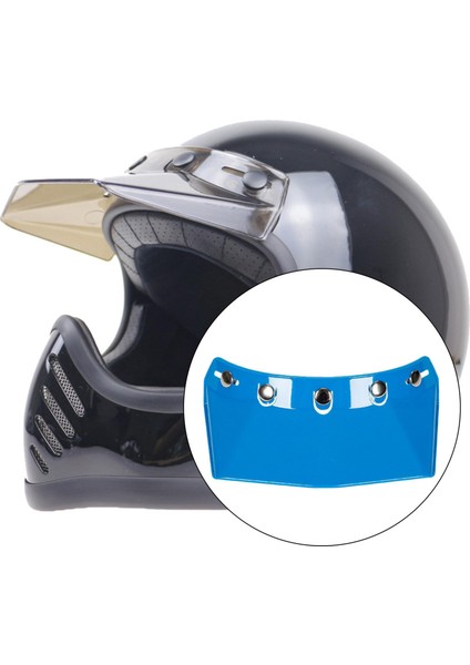 Motosiklet Kask Visor Tepe 5-Snap Açık Yüz Koruyucu Yedek Parçalar Mavi Değiştirir (Yurt Dışından)