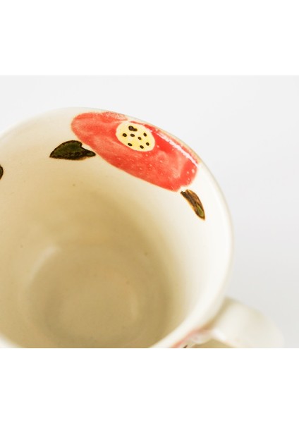 Estetik Çiçek Çay Kahve Fincanı Desen Japon Seramik Çevre Dostu Kahve Fincanı Çay Kahvaltı Çay Bardağı Tabakları | Kahve Fincanı Setleri