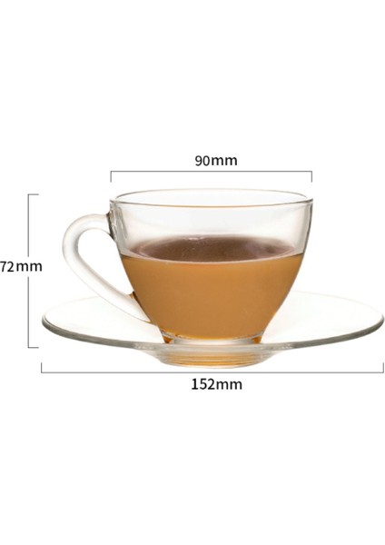 Şeffaf Cam Kupası ve Tabağı Sevimli Ev Öğleden Sonra Çay Lüks Çevre Dostu Basit Seyahat Mate Kupası Kullanımlık Tazas Drinkware 50 | Teacup tabak Setleri (Yurt Dışından)