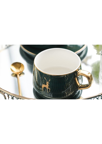 Nordic Seramik Kupası Türkçe Tepsi Öğleden Sonra Çay Lüks Çevre Dostu Mate Seyahat Kahve Fincanı Ofis Seyahat Tazas De Cafe Drinkware 5 | Teacup tabak Setleri (Yurt Dışından)