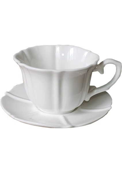 Fransız Vintage Yaratıcı Rölyef Seramik Kahve Fincanı Set Beyaz Porselen Öğleden Sonra Çay Bardağı Seti Sevimli Kaffeetasse Home Gereçleri BD50 | Kupa lar