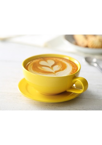 Kahve Fincanı ve Tabağı 250CC Kuzey Amerika'ya Ihraç Avrupa Tarzı Latte Fincan Çok Renkli Cappuccino