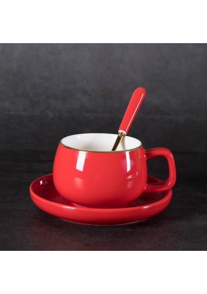 Cappuccino Latte Mavi Dağ Kahve Süt Kupası |kahve Fincanı ve Tabağı Seti