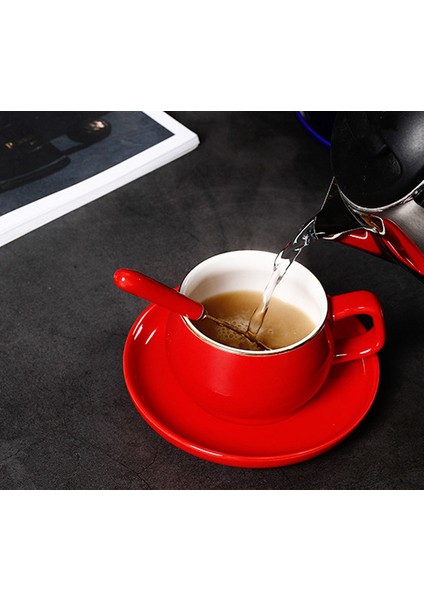 Cappuccino Latte Mavi Dağ Kahve Süt Kupası |kahve Fincanı ve Tabağı Seti