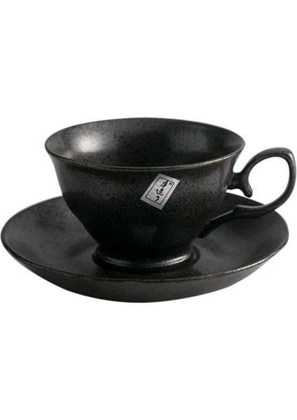 Japon Tarzı Kahve Fincanı ve Çanak Setleri Retro Çömlekçi Kahve Kupa Latte Cups Kahvaltı Eko Dostu Drinkware | Kahve Kupası ve tabak Setleri (Yurt Dışından)