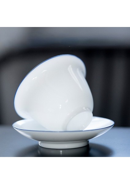 Beyaz Porselen Kapak Kase Ev Kungfu Tek Çay Bardağı Gaiwan El Yapımı Seramik Çay Seti Büyük Küçük Sancai Kapak Bowl | Teacups